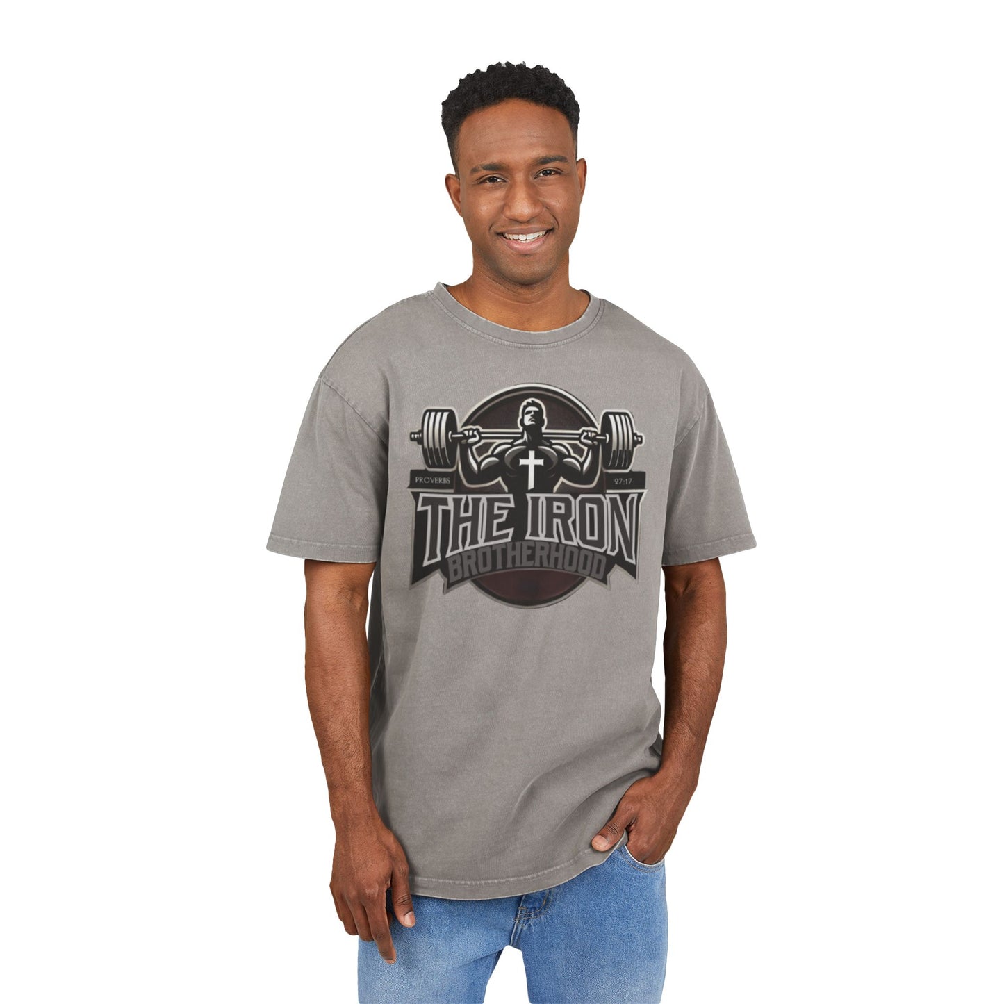 The Iron Brotherhood Acid Washed Oversize Tee