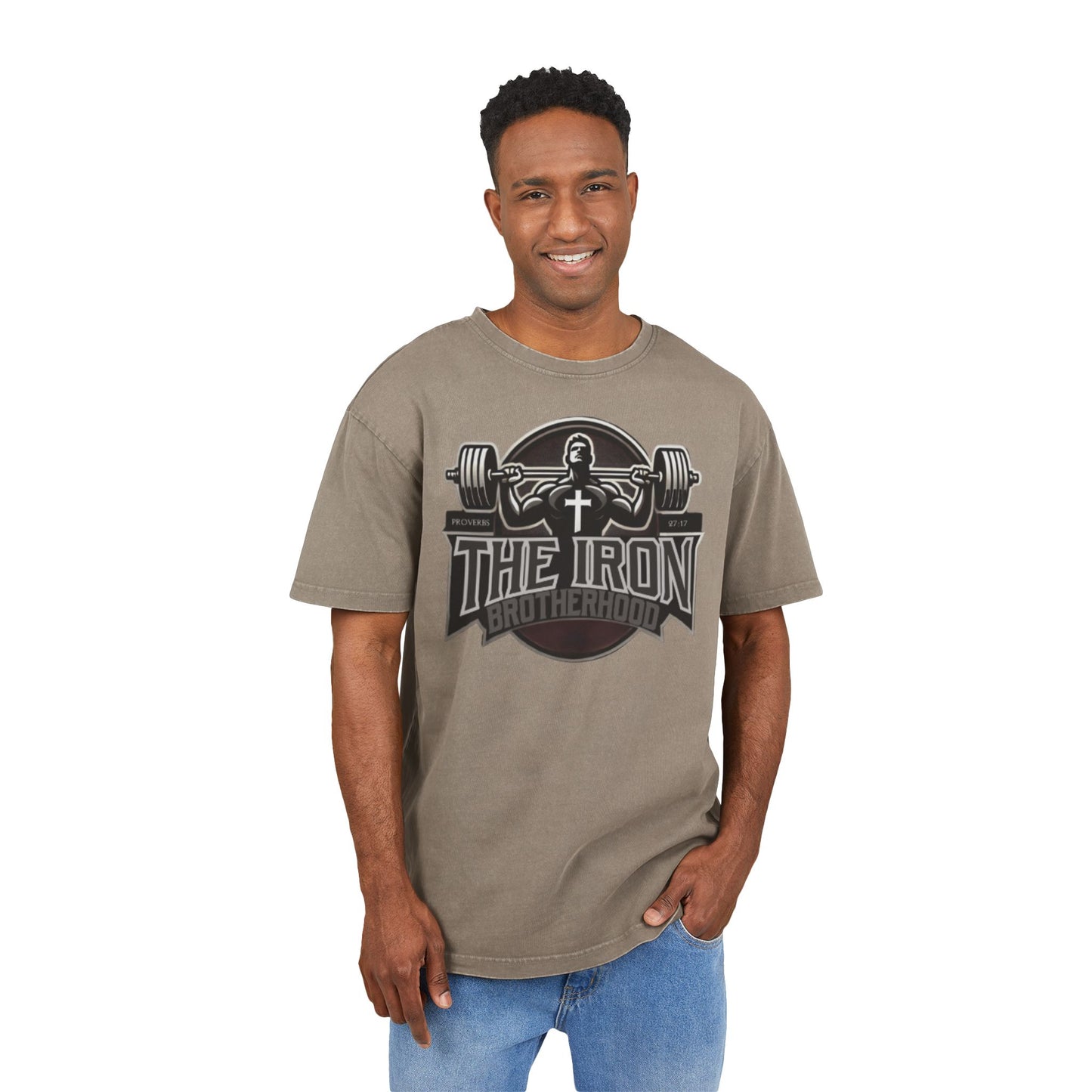 The Iron Brotherhood Acid Washed Oversize Tee