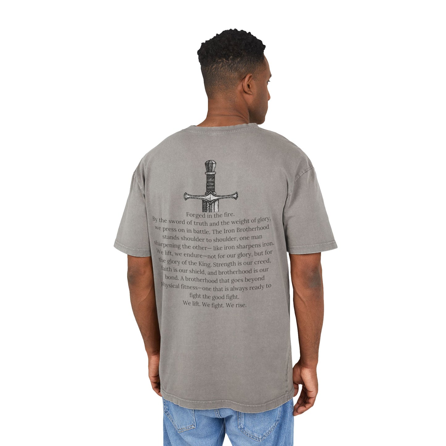 The Iron Brotherhood Acid Washed Oversize Tee